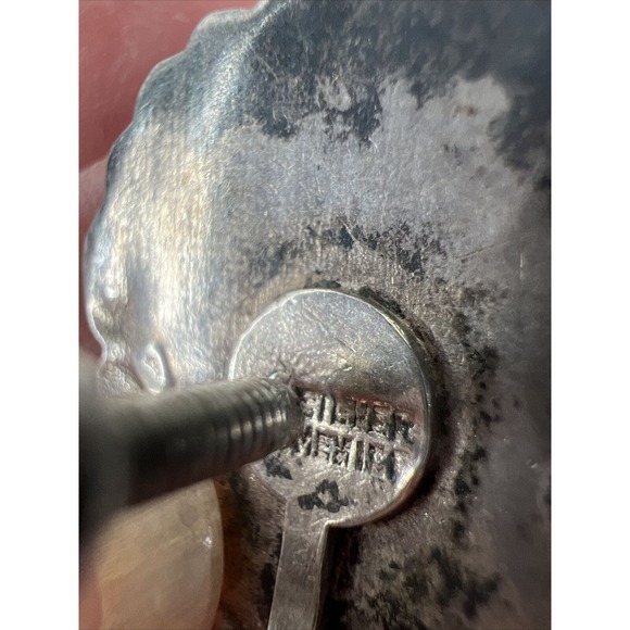 Aztec Earrings Vintage Mexico Clip Screw Back Bold Large Trendy 90s Sterling 925 - Picture 3 of 5